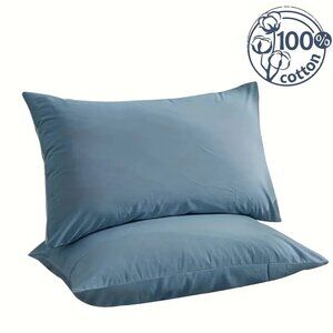 2-Pack Solid Color 100% Cotton Pillowcases, for Home Use